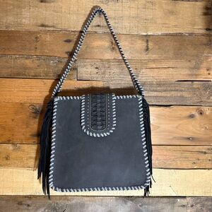 MONTANA WEST FRINGE COLLECTION CONCEALED CARRY‎ HOBO PURSE BLACK